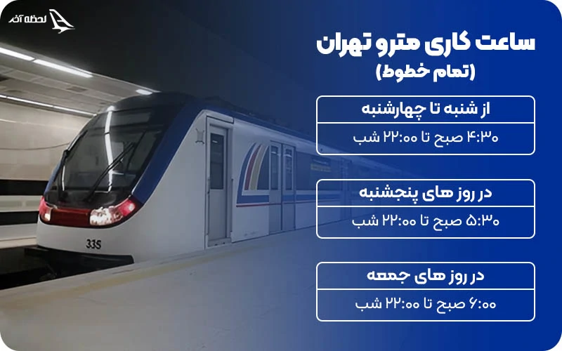 ساعت کار مترو تهران ساعت کار مترو تهران؛ در روزهای عادی و تعطیلات